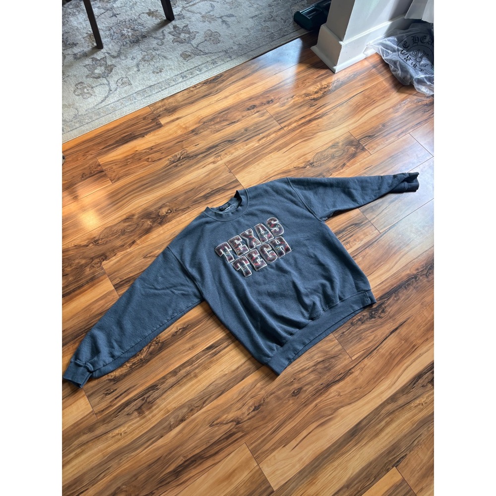 MV Sport Texas Tech University Crewneck Sweatshirt Gray Men Large Aztec Graphic
